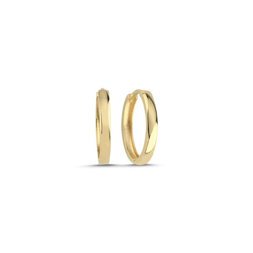 Orta Boy Sade Oval Halka Küpe (1,8x1,8 cm 2 mm)