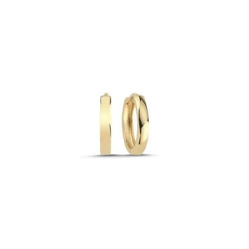 Orta Boy Sade Oval Halka Küpe (1,5x1,5 cm 2 mm)